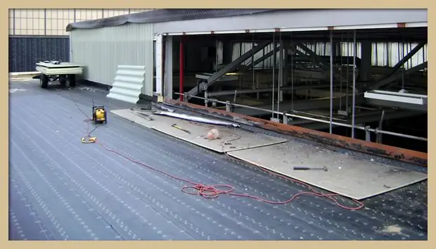 Industrial roof installation scene